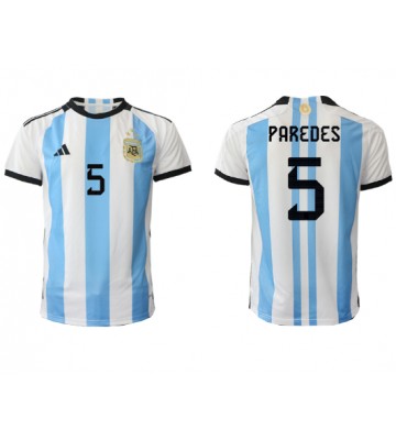 Argentina Leandro Paredes #5 Replica Home Stadium Shirt World Cup 2022 Short Sleeve